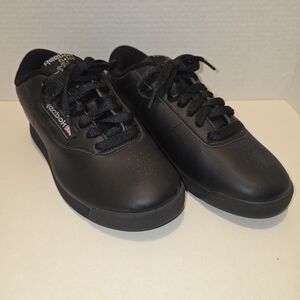 New Reebok Princess Women's Classic Sneakers Black Shoes Size 8.0 WIDE